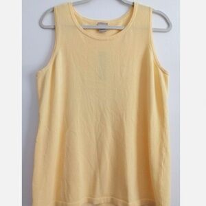 Chico's Womens Yellow Solid Sleeveless Sweater Tank Top Size M